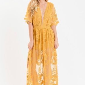 NWOT Fashion Nova Lace Maxi Jumpsuit